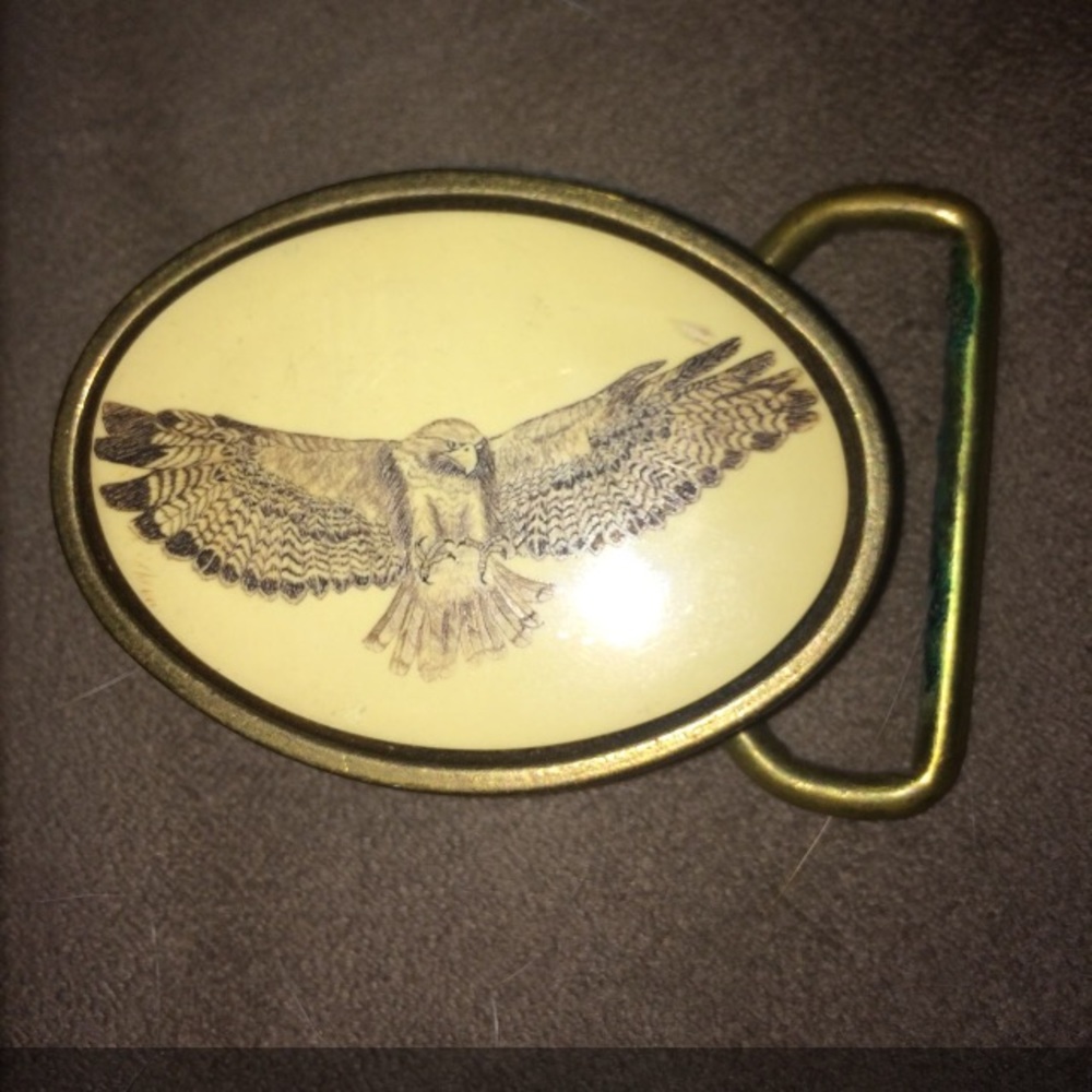 Eagle brass belt buckle